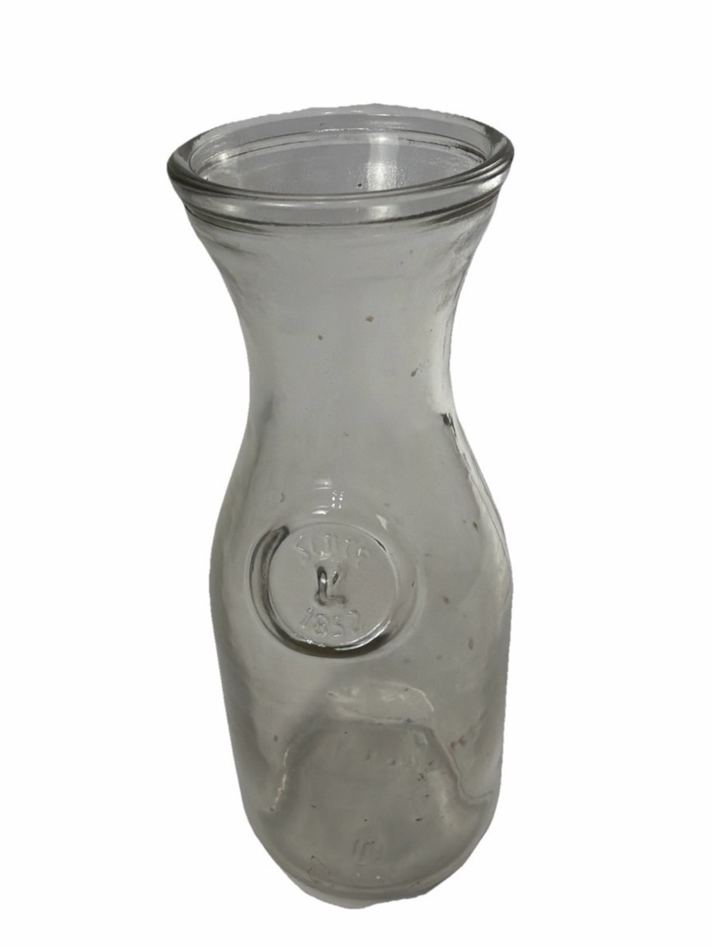 Clear glass Pint Milk bottle Since 1852 Circle Label in glass